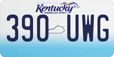 KY license plate 390UWG