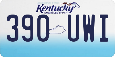 KY license plate 390UWI
