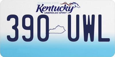 KY license plate 390UWL