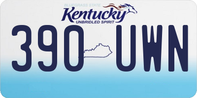 KY license plate 390UWN