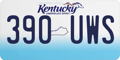 KY license plate 390UWS