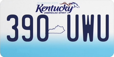 KY license plate 390UWU