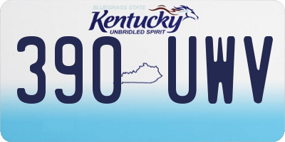 KY license plate 390UWV