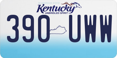 KY license plate 390UWW