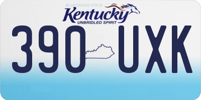 KY license plate 390UXK