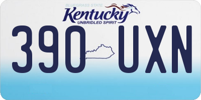 KY license plate 390UXN