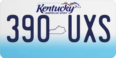 KY license plate 390UXS