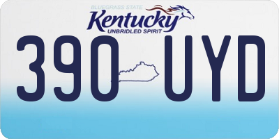 KY license plate 390UYD