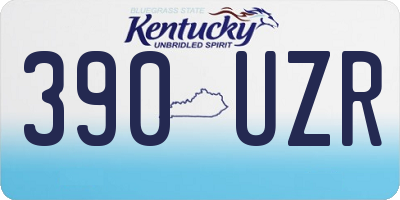 KY license plate 390UZR