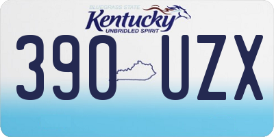 KY license plate 390UZX