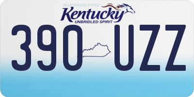 KY license plate 390UZZ