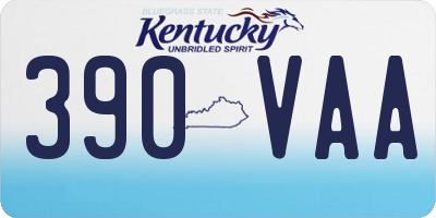 KY license plate 390VAA