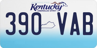 KY license plate 390VAB