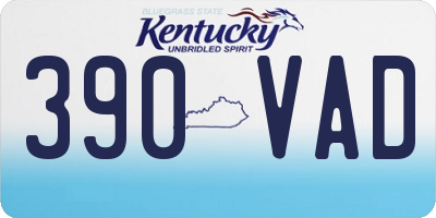 KY license plate 390VAD