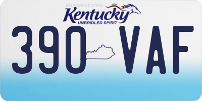 KY license plate 390VAF