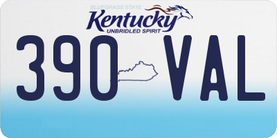 KY license plate 390VAL