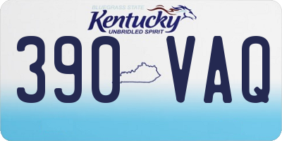 KY license plate 390VAQ