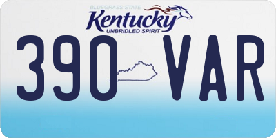 KY license plate 390VAR