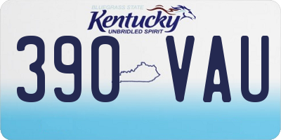 KY license plate 390VAU