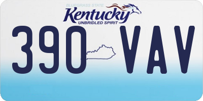 KY license plate 390VAV