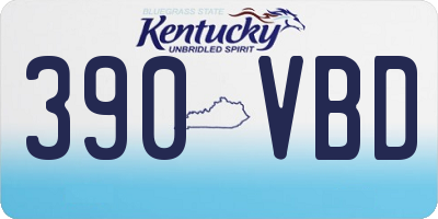 KY license plate 390VBD