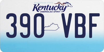 KY license plate 390VBF