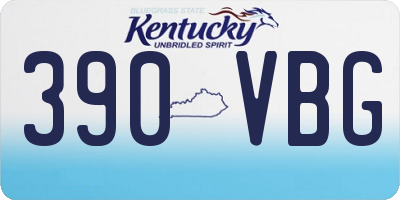 KY license plate 390VBG