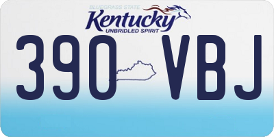 KY license plate 390VBJ