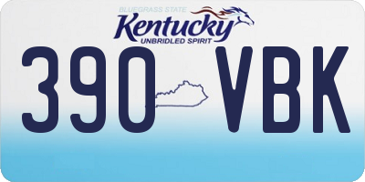 KY license plate 390VBK