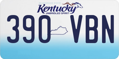 KY license plate 390VBN