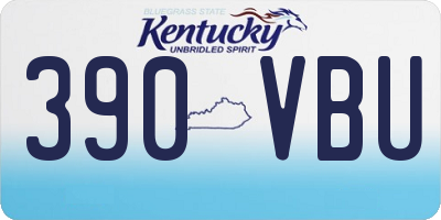 KY license plate 390VBU