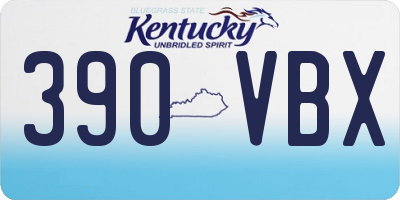 KY license plate 390VBX