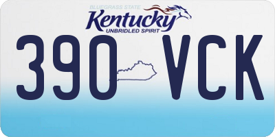 KY license plate 390VCK