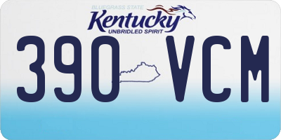 KY license plate 390VCM