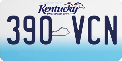 KY license plate 390VCN