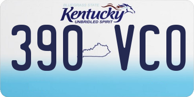 KY license plate 390VCO