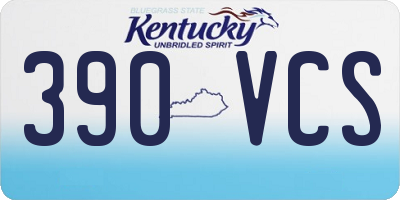 KY license plate 390VCS