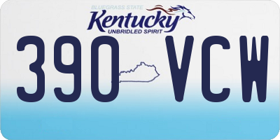 KY license plate 390VCW