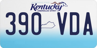 KY license plate 390VDA