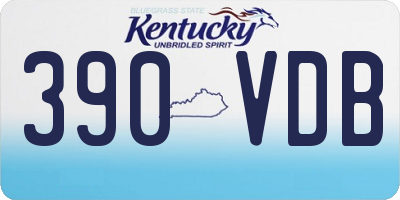 KY license plate 390VDB