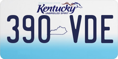 KY license plate 390VDE
