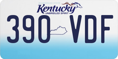 KY license plate 390VDF