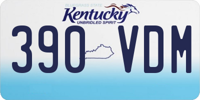 KY license plate 390VDM