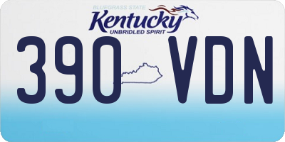 KY license plate 390VDN