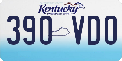 KY license plate 390VDO