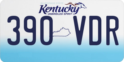 KY license plate 390VDR
