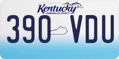 KY license plate 390VDU