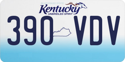 KY license plate 390VDV