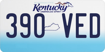 KY license plate 390VED