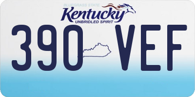 KY license plate 390VEF